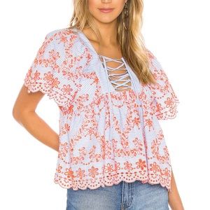 Tularosa Daisy Embroidered Top